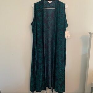 Size large LuLaRoe Joy longline floral printed vest